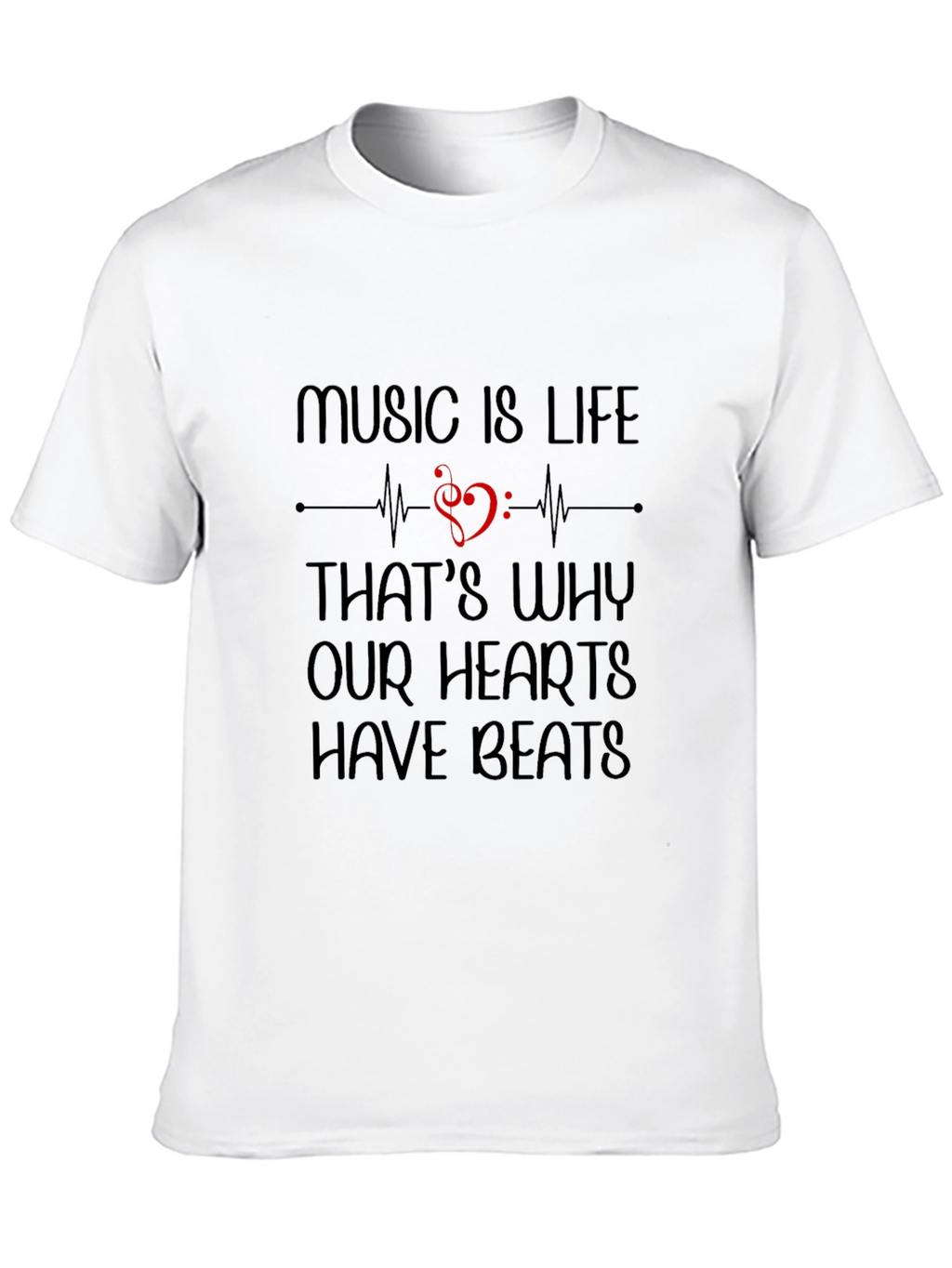 Music is Life Graphic Tee - Heartbeat Shirt