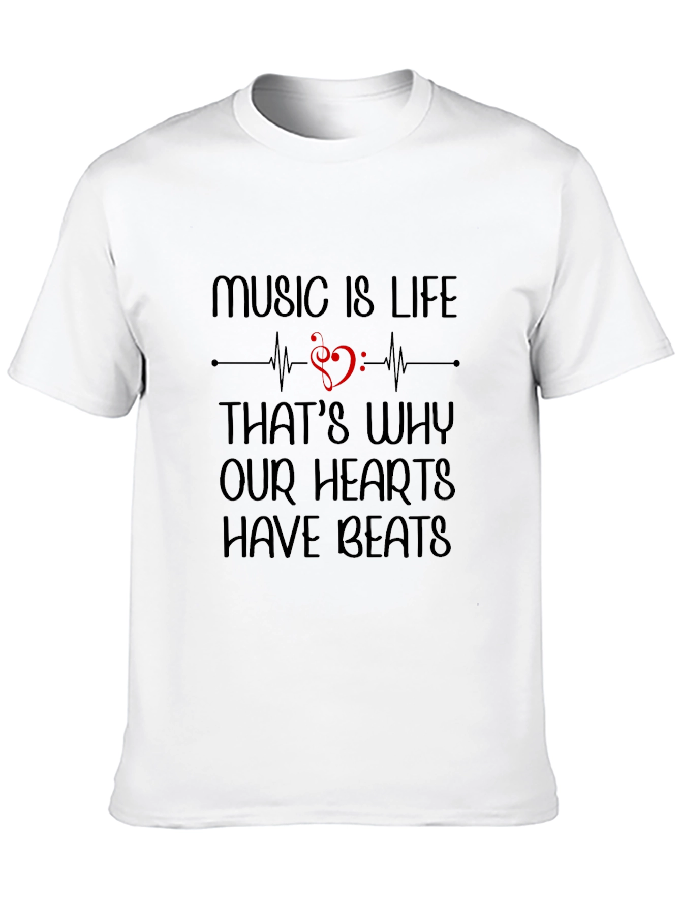 Music is Life Graphic Tee - Heartbeat Shirt