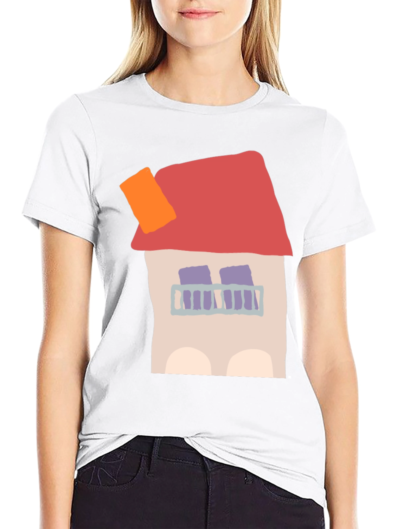 Whimsical House Graphic Tee - Unique Design