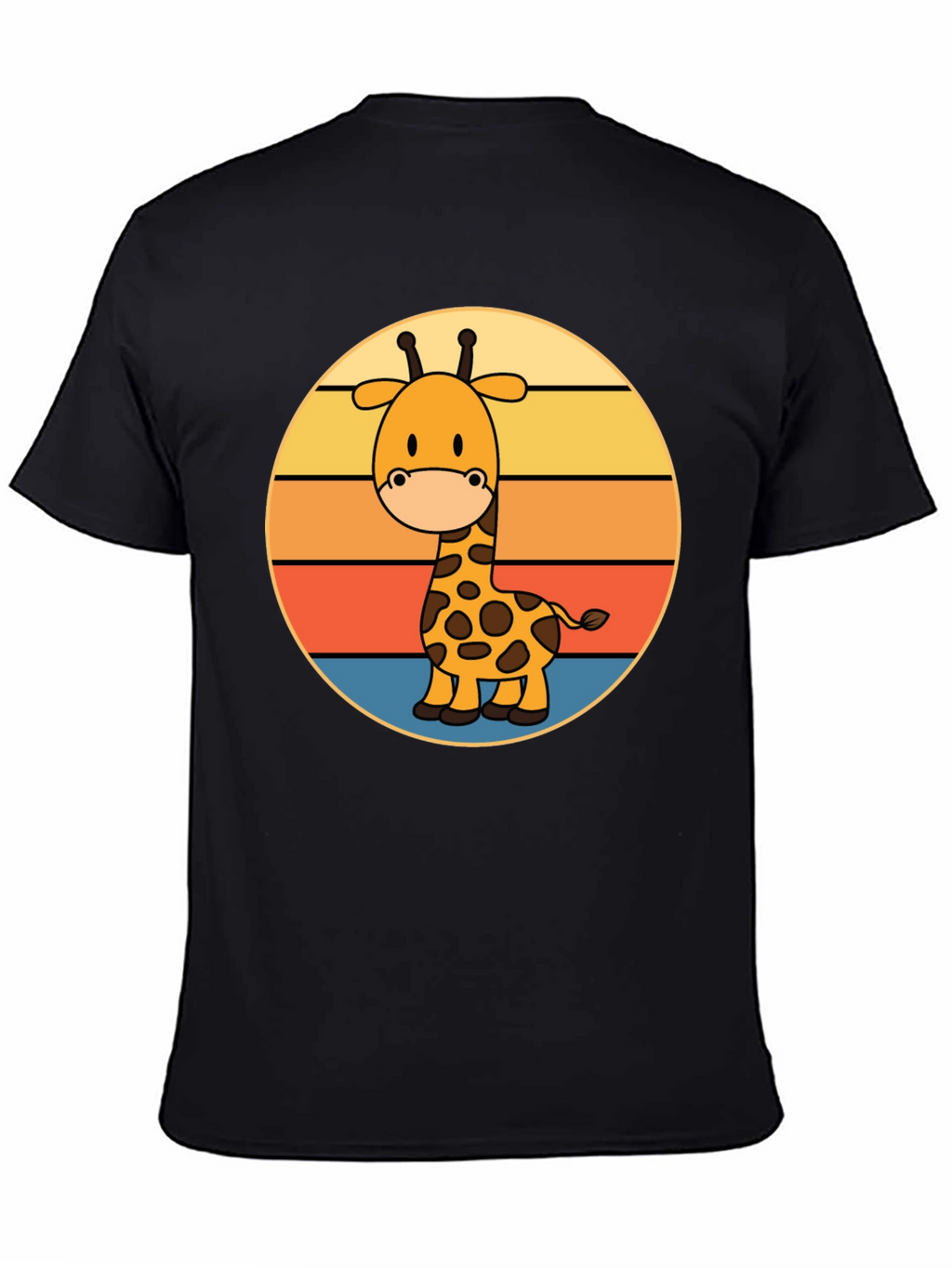 Giraffe Retro Sunset T-Shirt