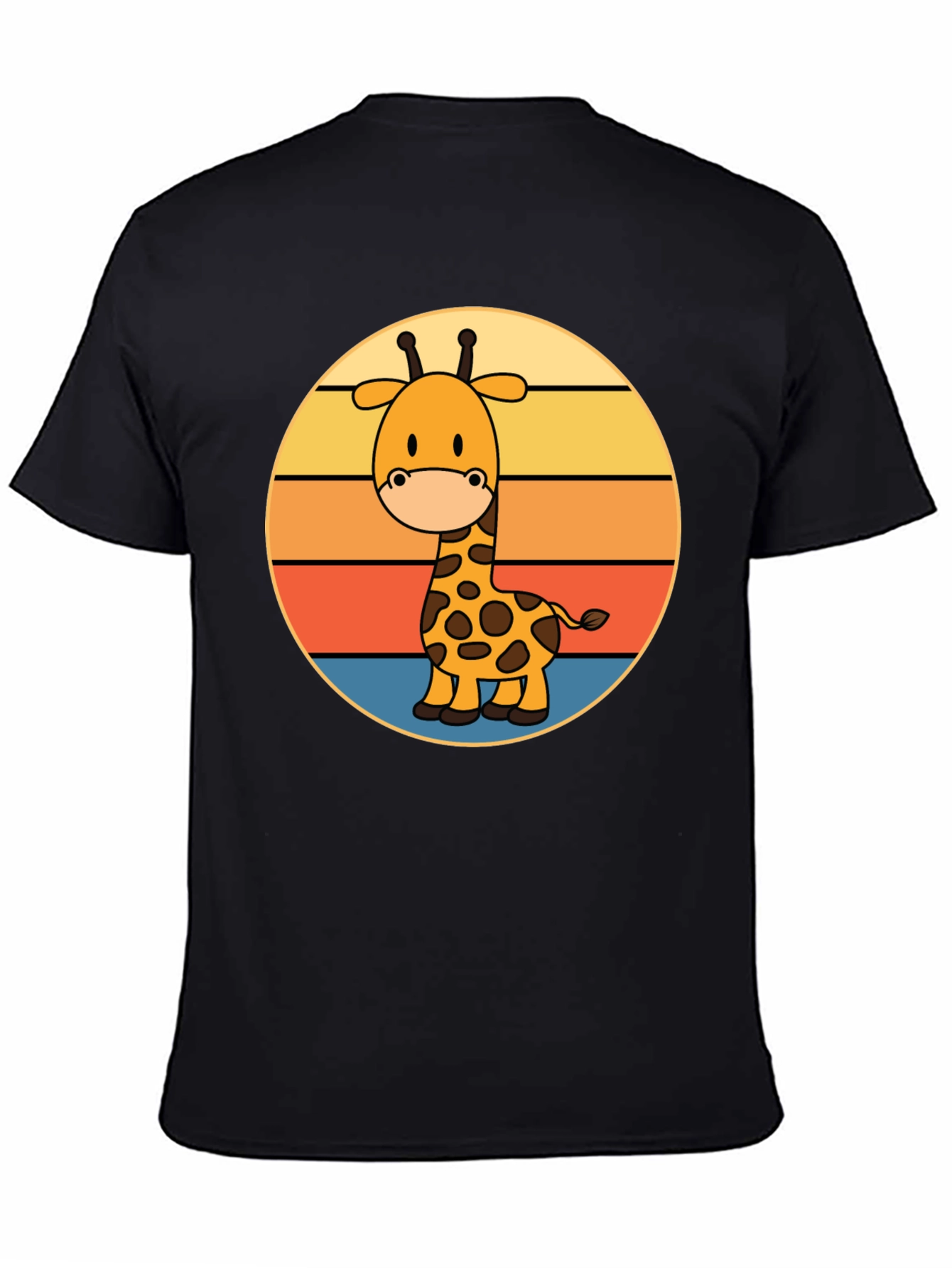 Giraffe Retro Sunset T-Shirt