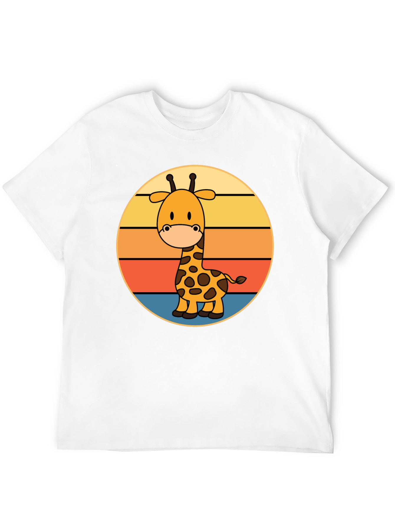 Giraffe Retro Sunset T-Shirt