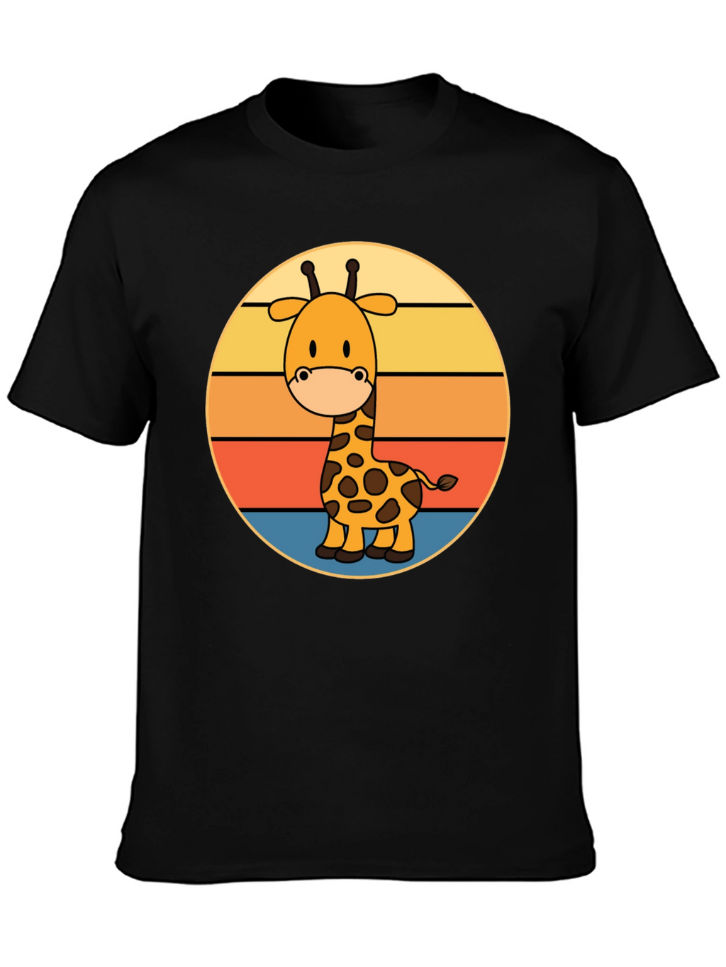Giraffe Retro Sunset T-Shirt