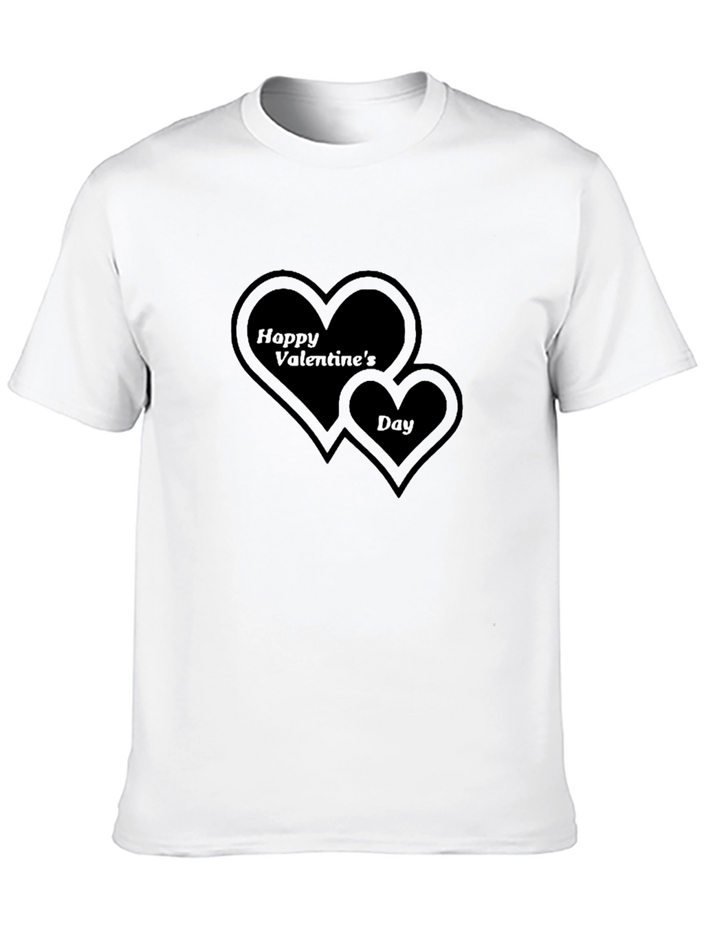 Valentines Day Heart Graphic Black T-Shirt