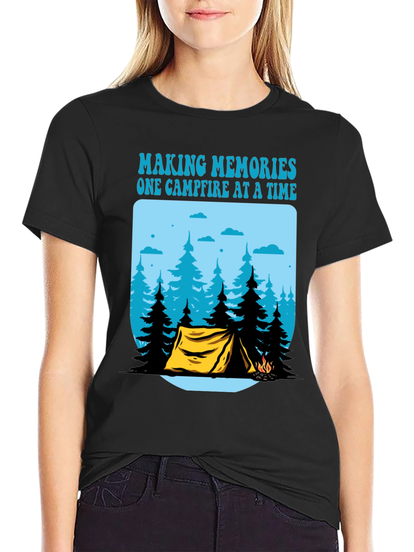 Camping Memories T-Shirt - Campfire Design