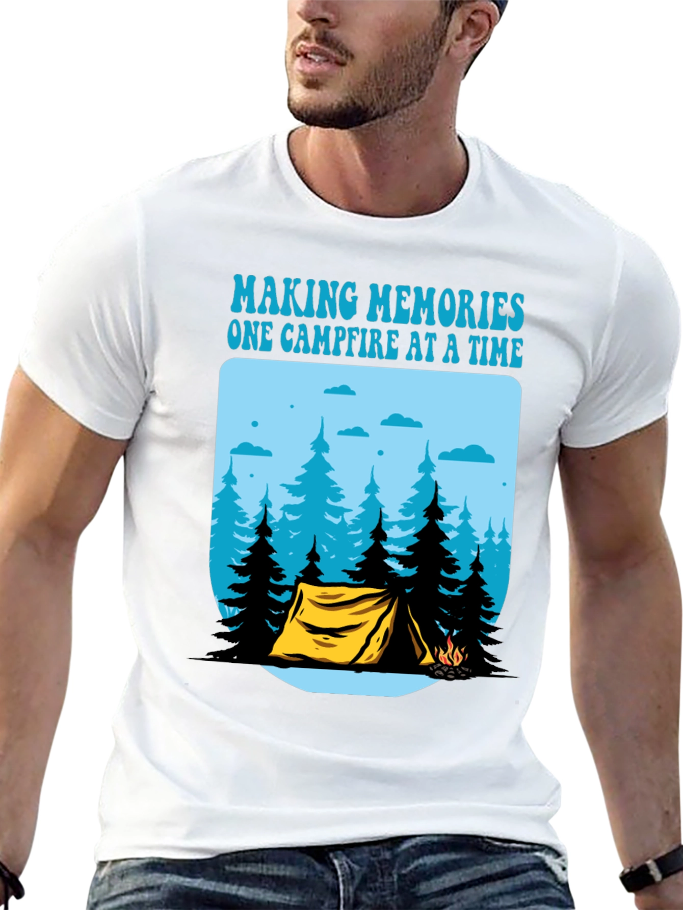 Camping Memories T-Shirt - Campfire Design