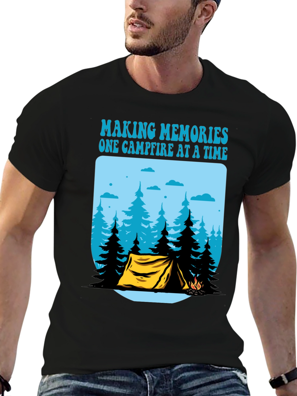 Camping Memories T-Shirt - Campfire Design