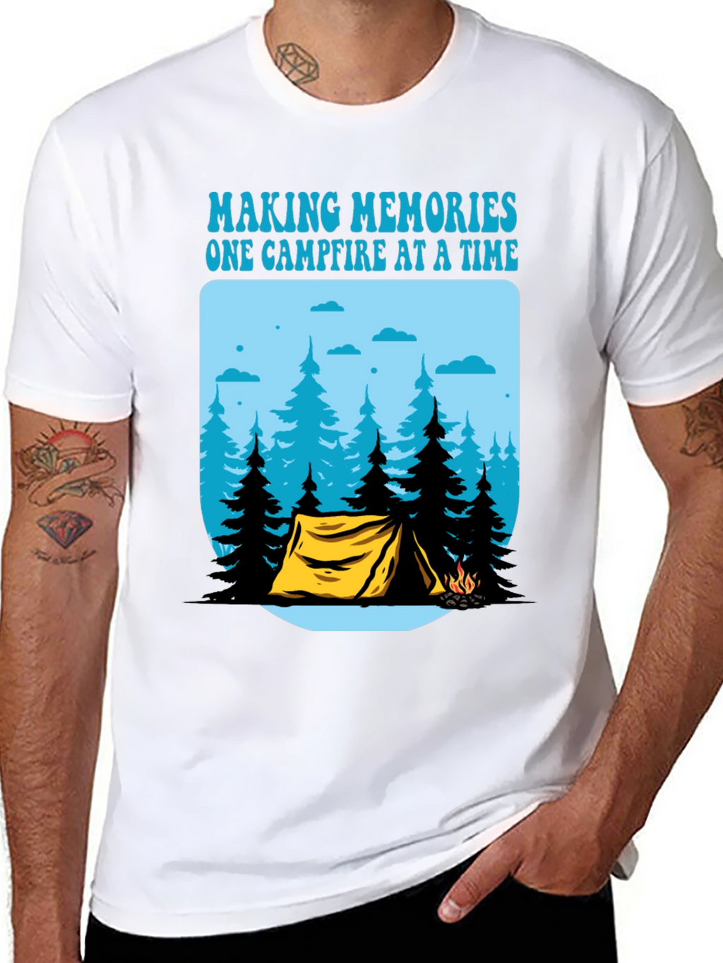 Camping Memories T-Shirt - Campfire Design