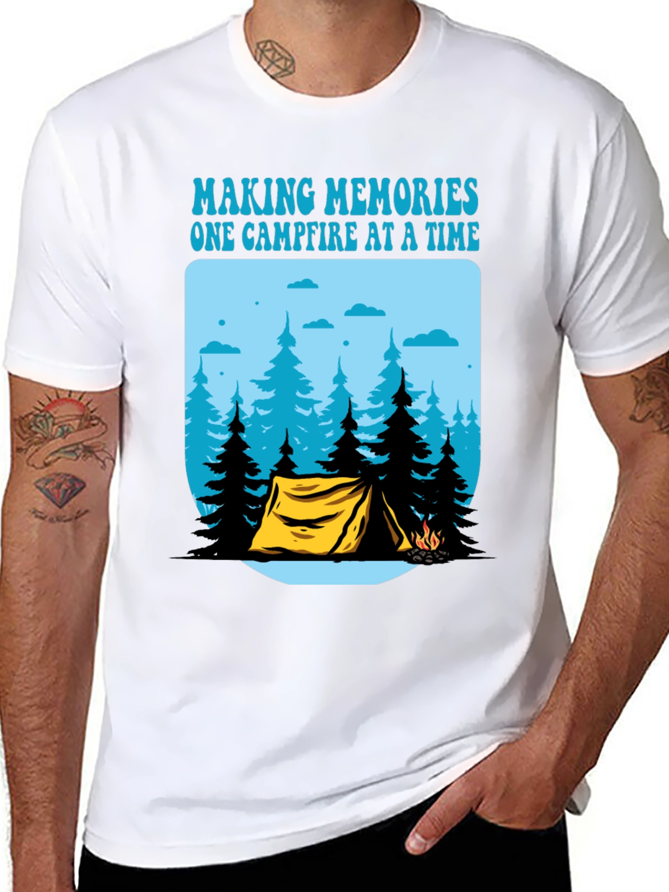 Camping Memories T-Shirt - Campfire Design