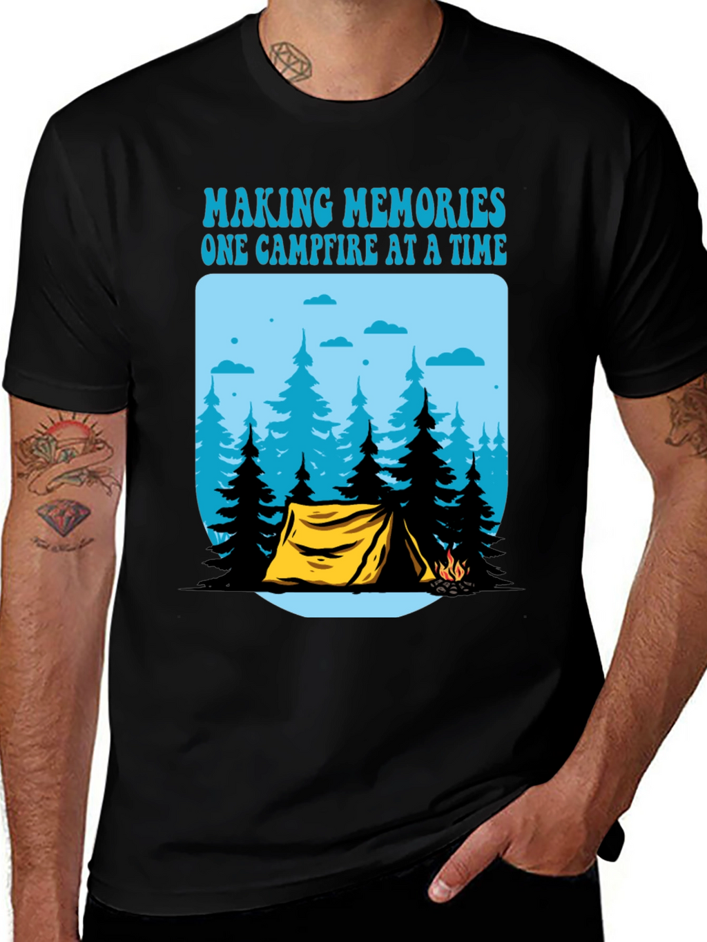 Camping Memories T-Shirt - Campfire Design
