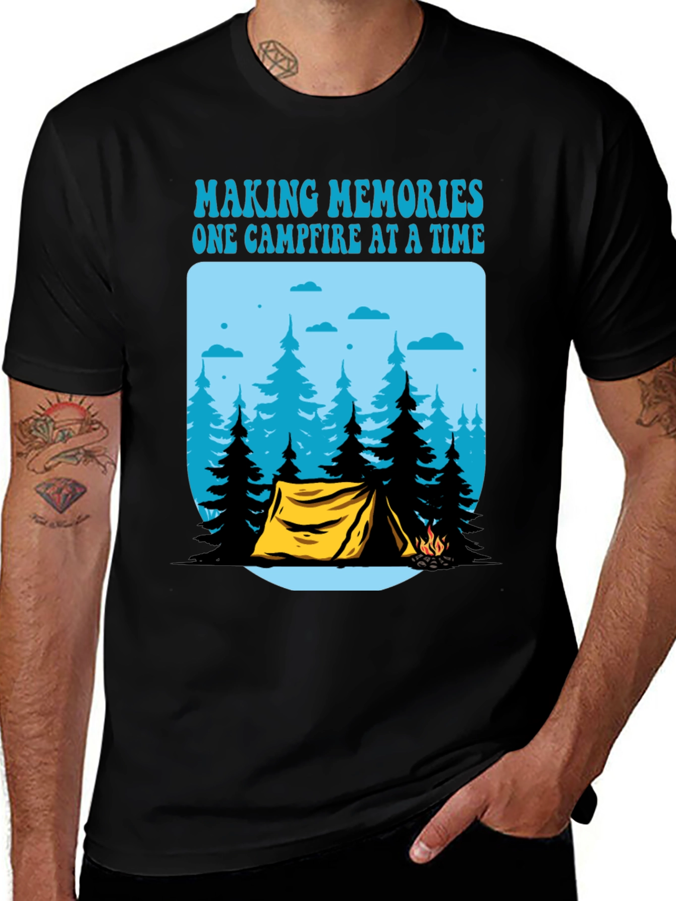 Camping Memories T-Shirt - Campfire Design