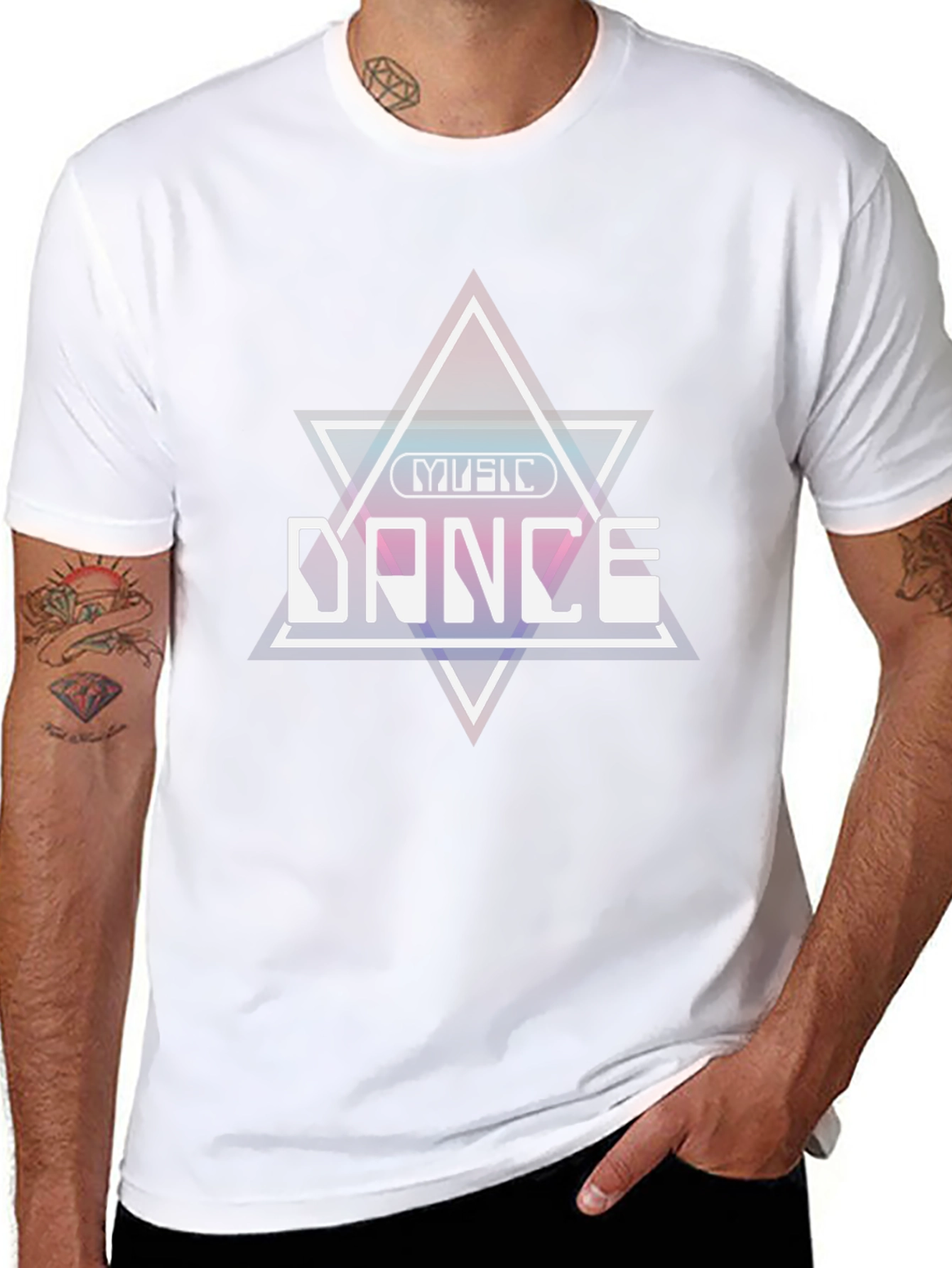 Music Dance Graphic Tee - Stylish Black Cotton T-Shirt