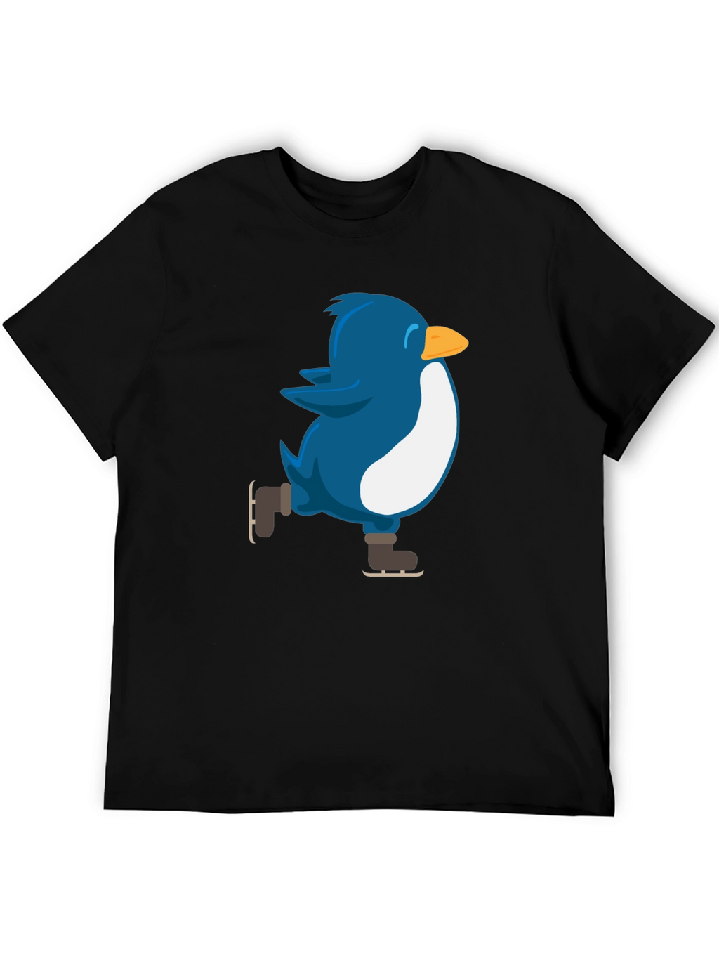 Skating Penguin Graphic Tee - Black