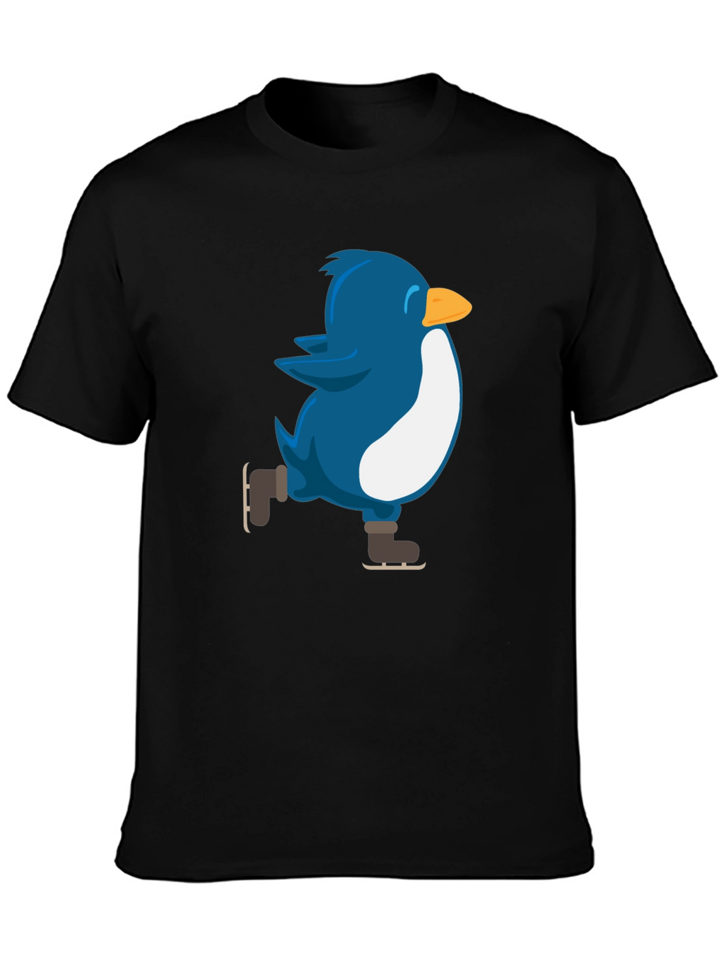 Skating Penguin Graphic Tee - Black