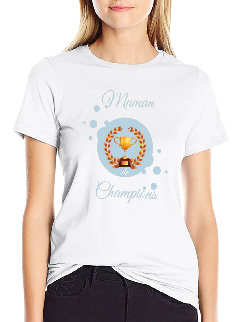 Maman de Champions Graphic T-Shirt - Black