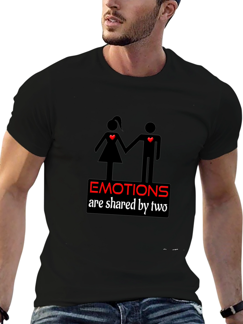 Emotional Connection Black Graphic Tee