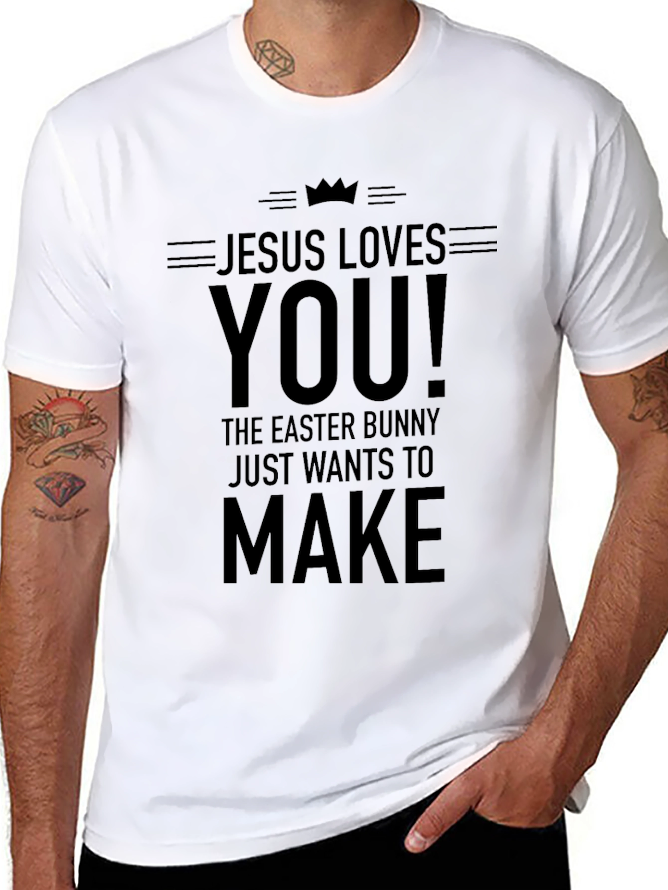 Jesus Loves You! Easter Bunny Graphic T-Shirt