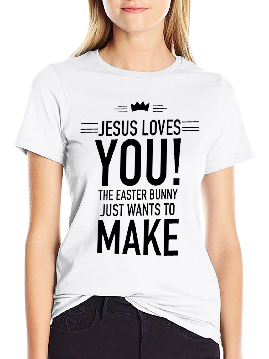 Jesus Loves You! Easter Bunny Graphic T-Shirt
