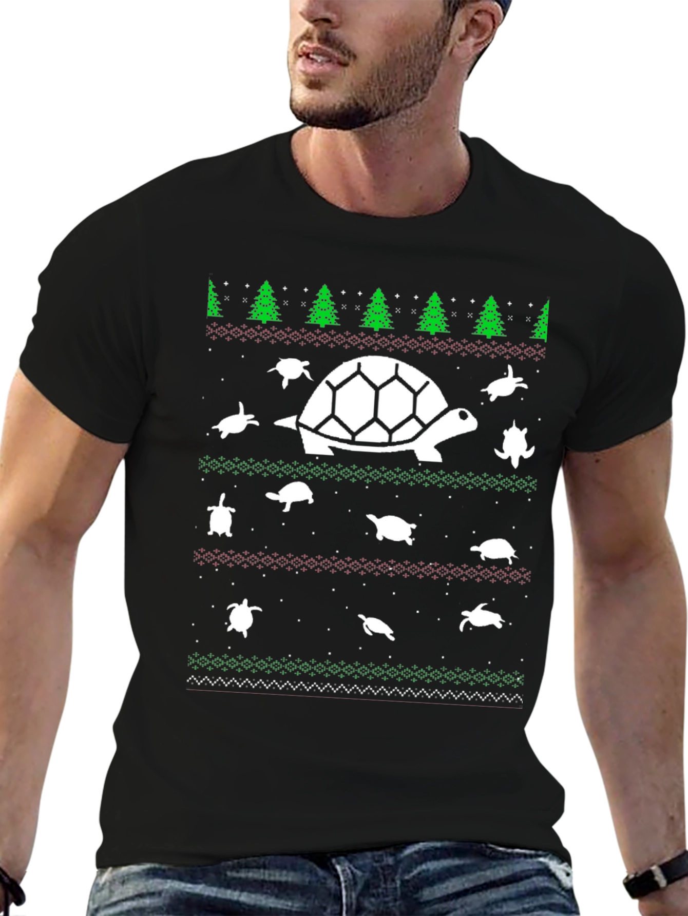 Turtle Christmas Sweater T-Shirt - Holiday Sea Turtle Tee