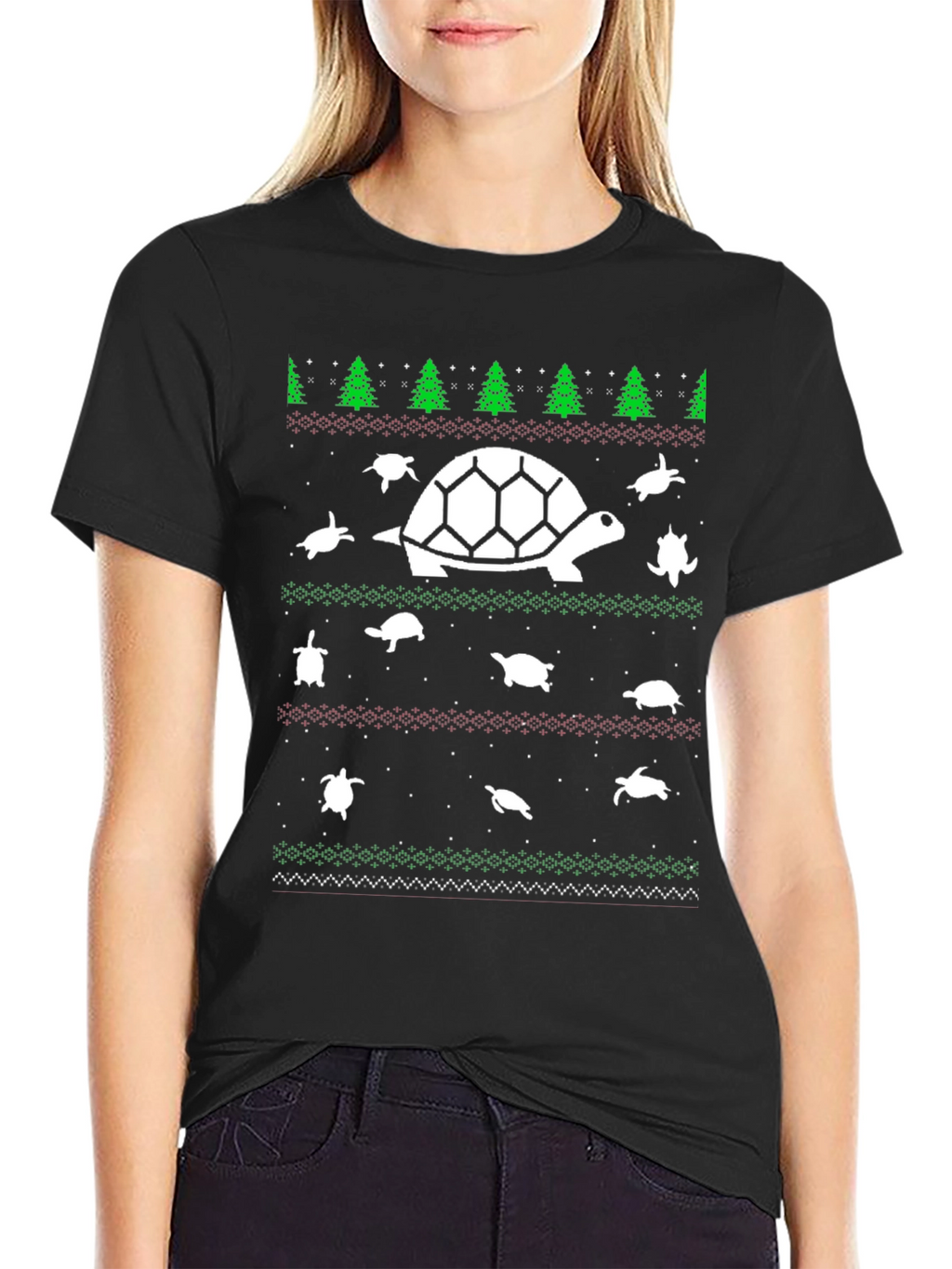 Turtle Christmas Sweater T-Shirt - Holiday Sea Turtle Tee