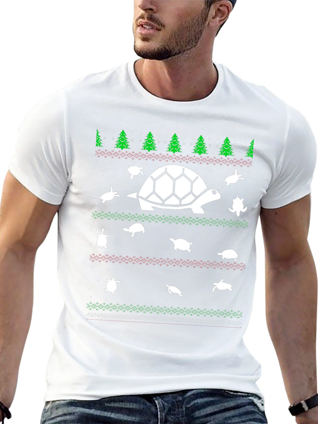 Turtle Christmas Sweater T-Shirt - Holiday Sea Turtle Tee