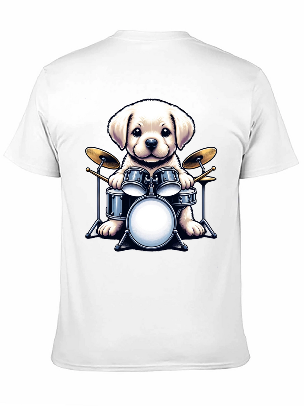 Dog Drummer T-Shirt - Cute Puppy Musician