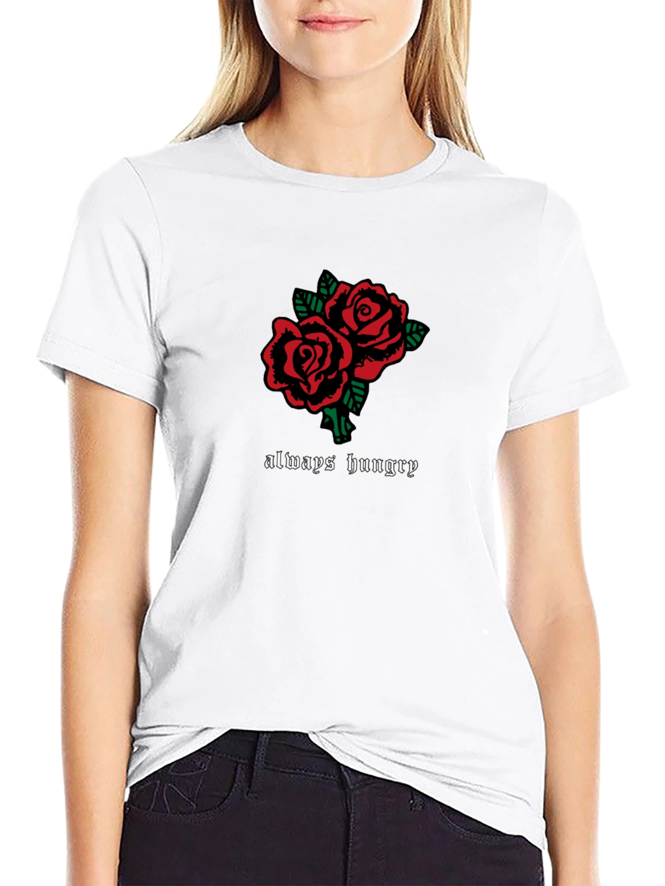 Always Hungry Rose Graphic Tee - Black