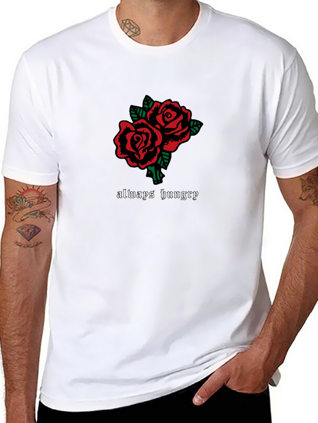Always Hungry Rose Graphic Tee - Black