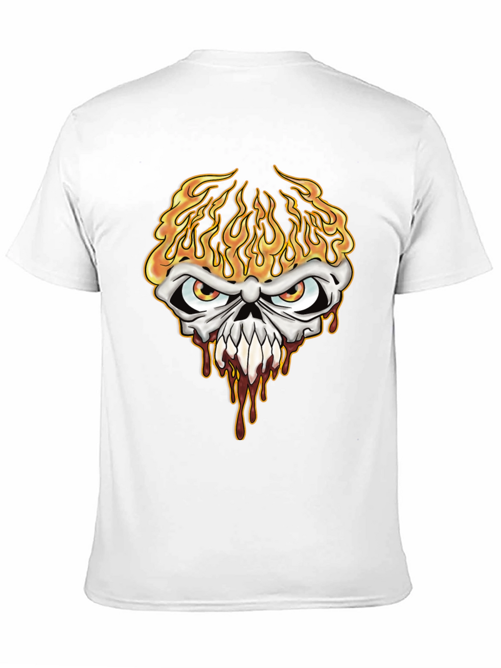 Fiery Skull Graphic Tee - Mens Black T-Shirt