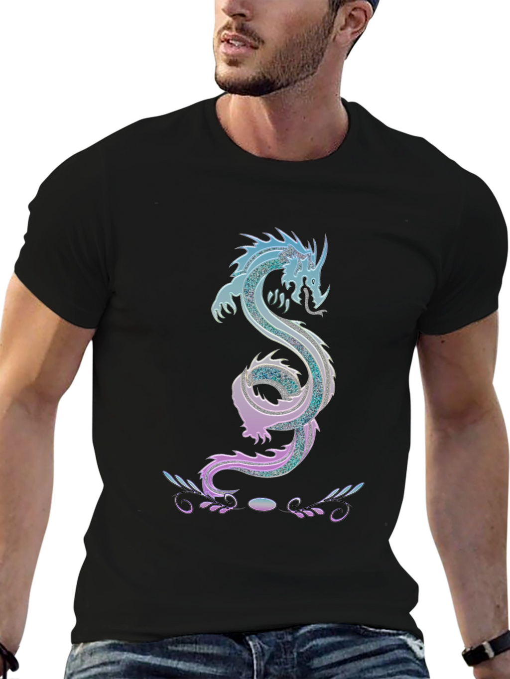 Dragon Graphic T-Shirt - Mens Black Tee