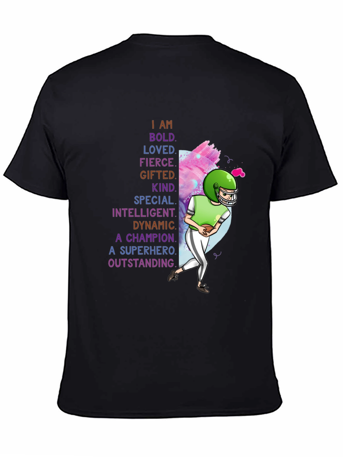 I AM Football T-Shirt - Bold Loved Gifted Kind