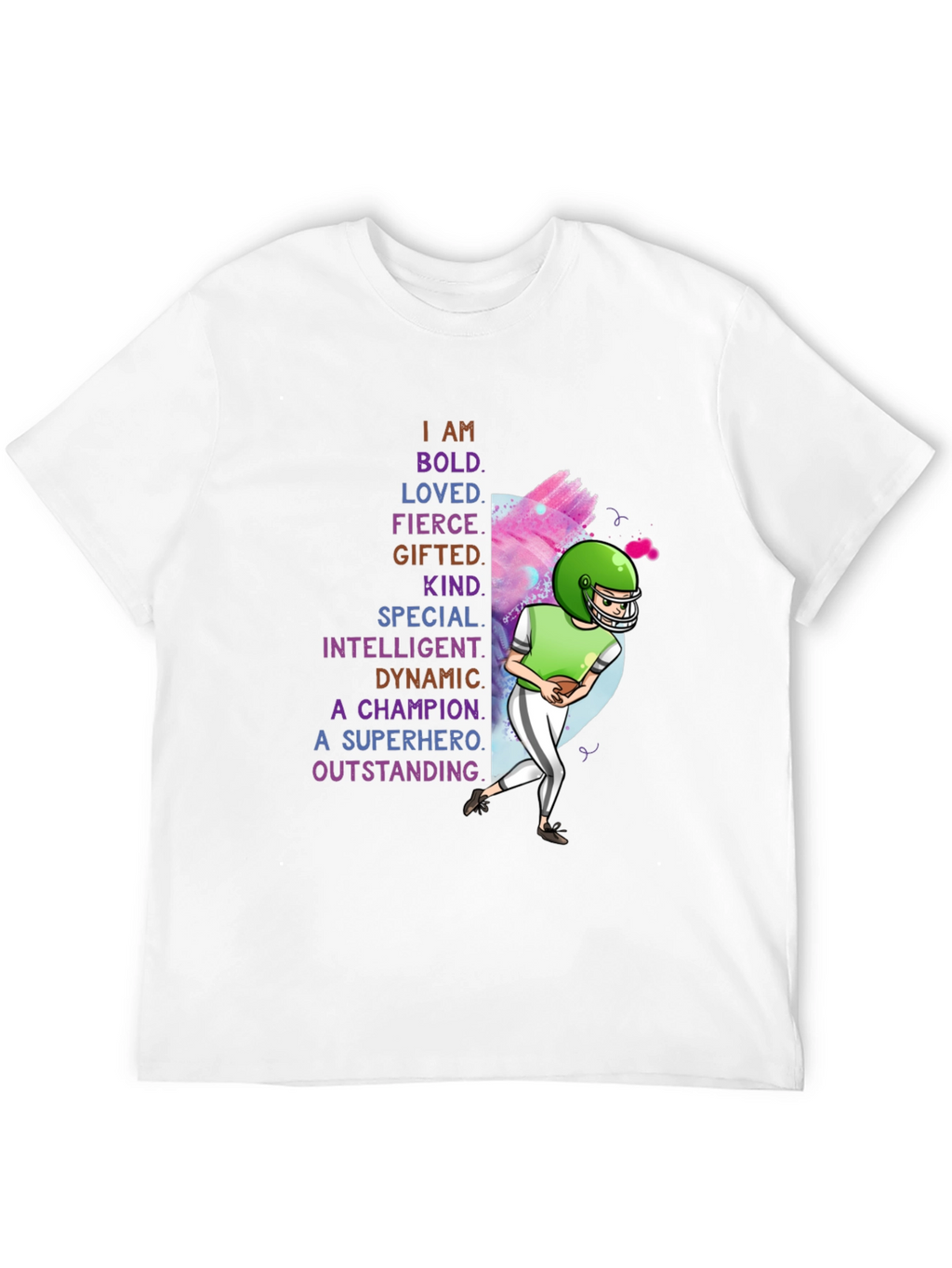 I AM Football T-Shirt - Bold Loved Gifted Kind