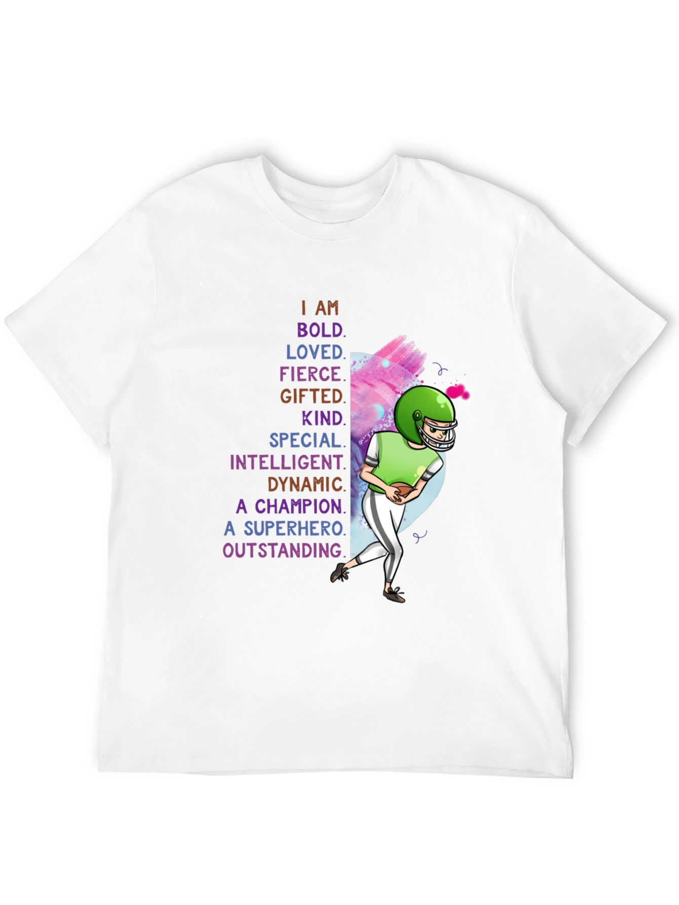 I AM Football T-Shirt - Bold Loved Gifted Kind