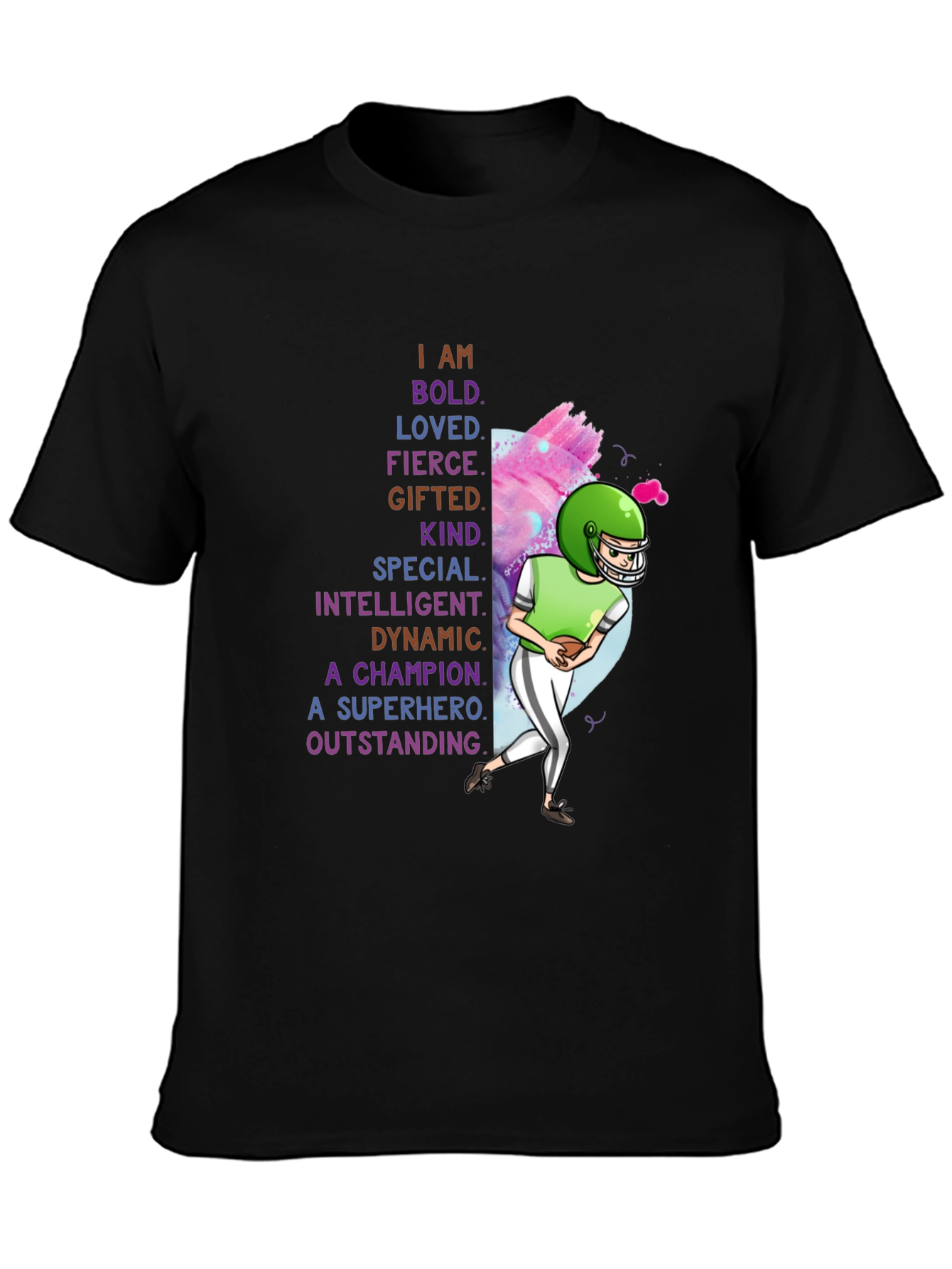 I AM Football T-Shirt - Bold Loved Gifted Kind