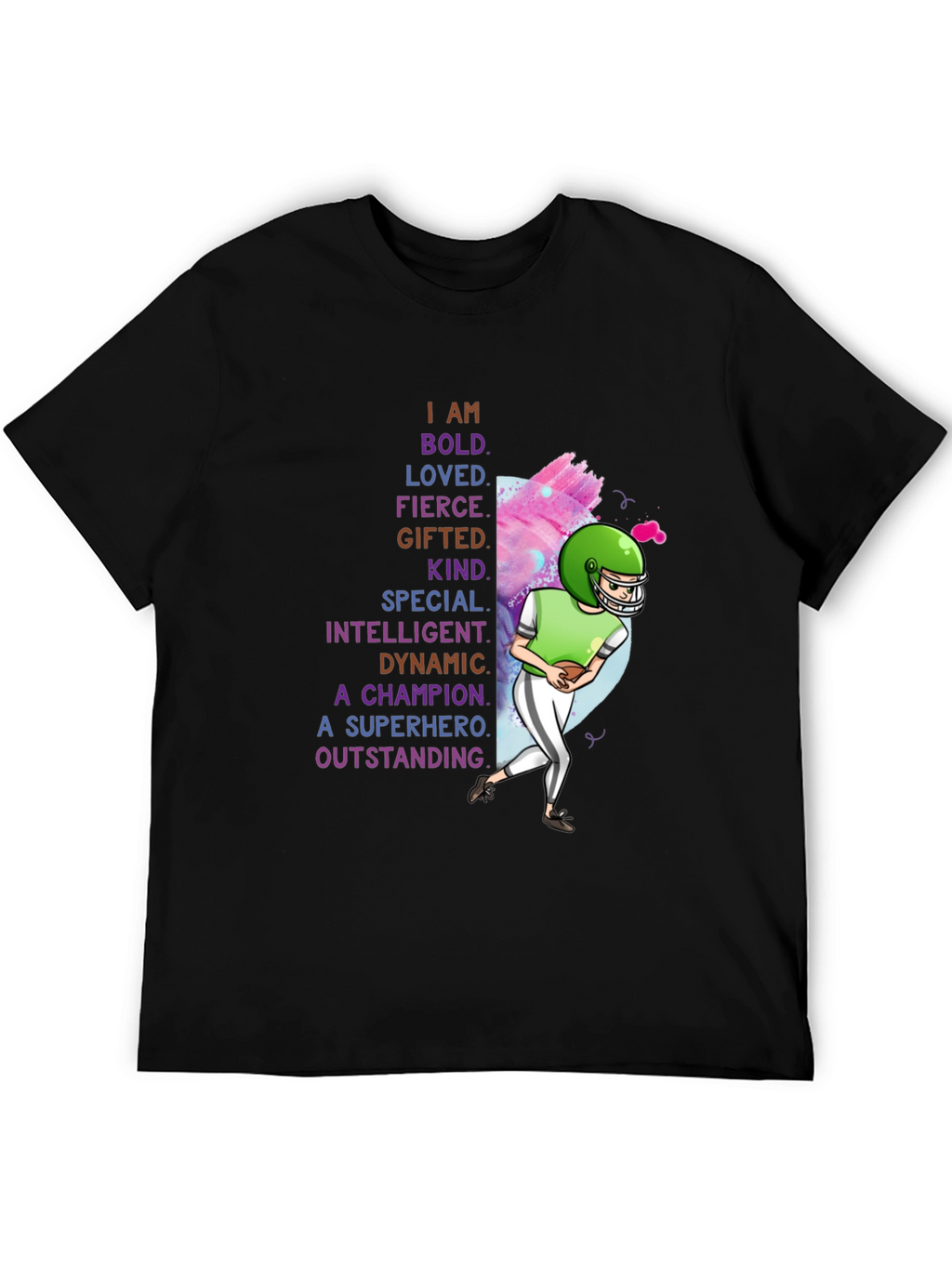 I AM Football T-Shirt - Bold Loved Gifted Kind
