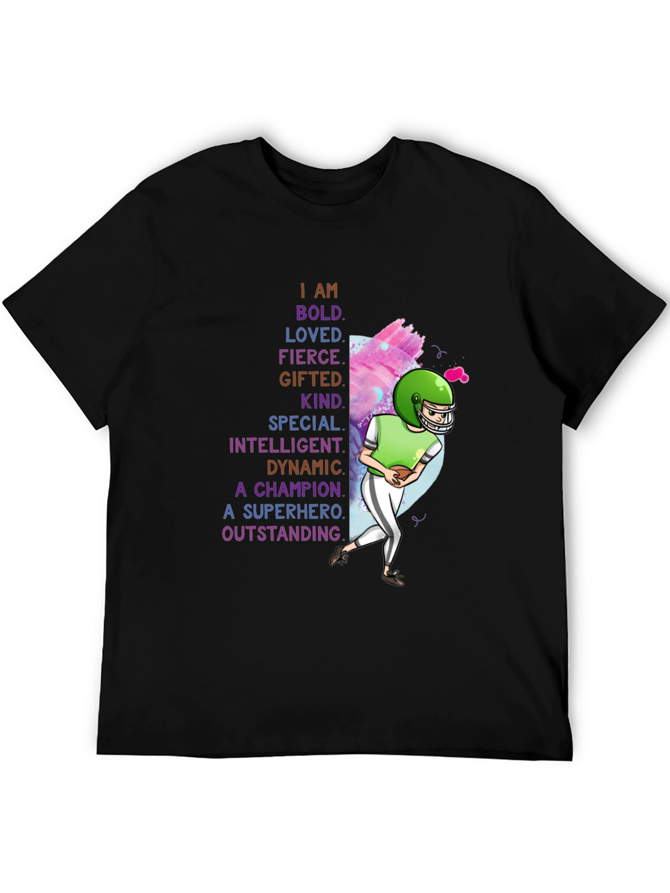 I AM Football T-Shirt - Bold Loved Gifted Kind