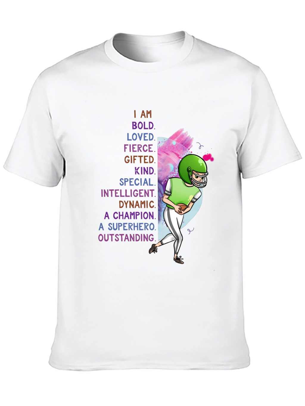 I AM Football T-Shirt - Bold Loved Gifted Kind
