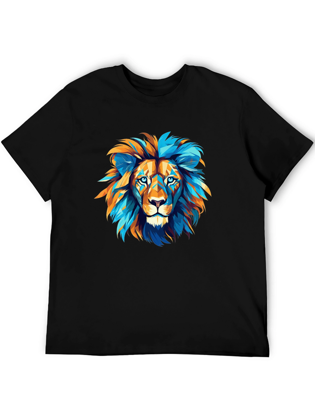 Geometric Lion Graphic Tee - Bold Style
