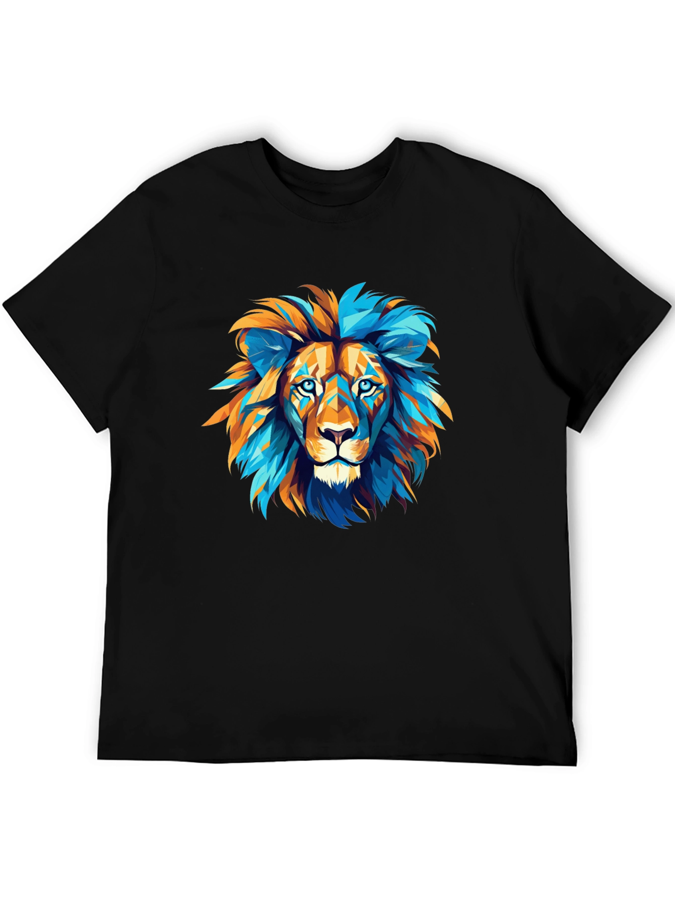 Geometric Lion Graphic Tee - Bold Style