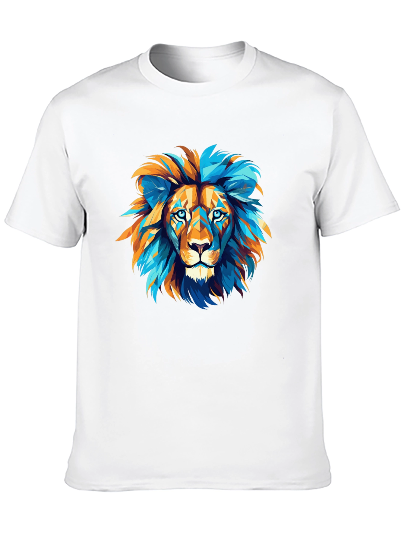 Geometric Lion Graphic Tee - Bold Style