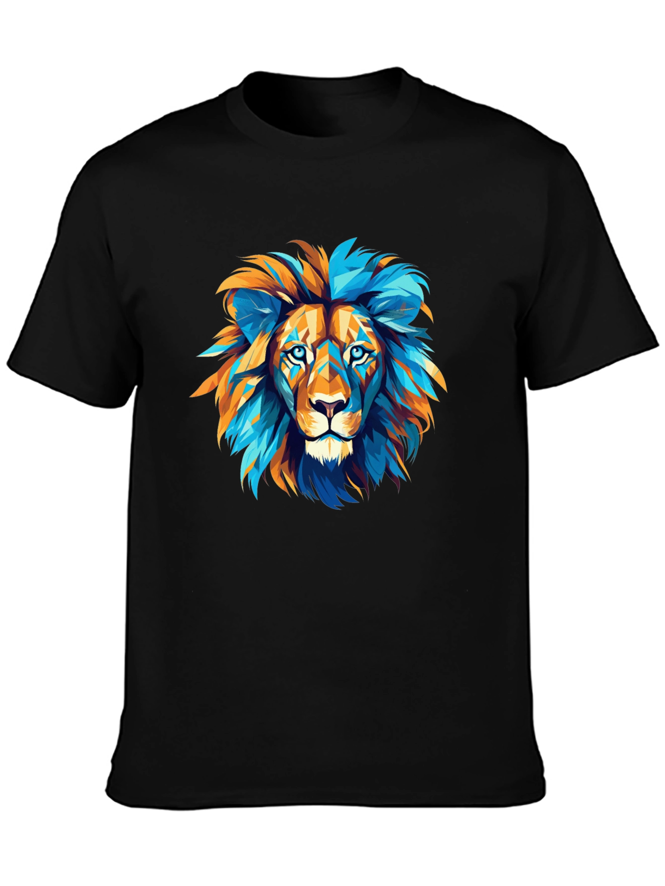 Geometric Lion Graphic Tee - Bold Style
