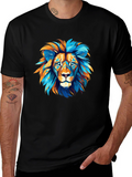 Geometric Lion Graphic Tee - Bold Style