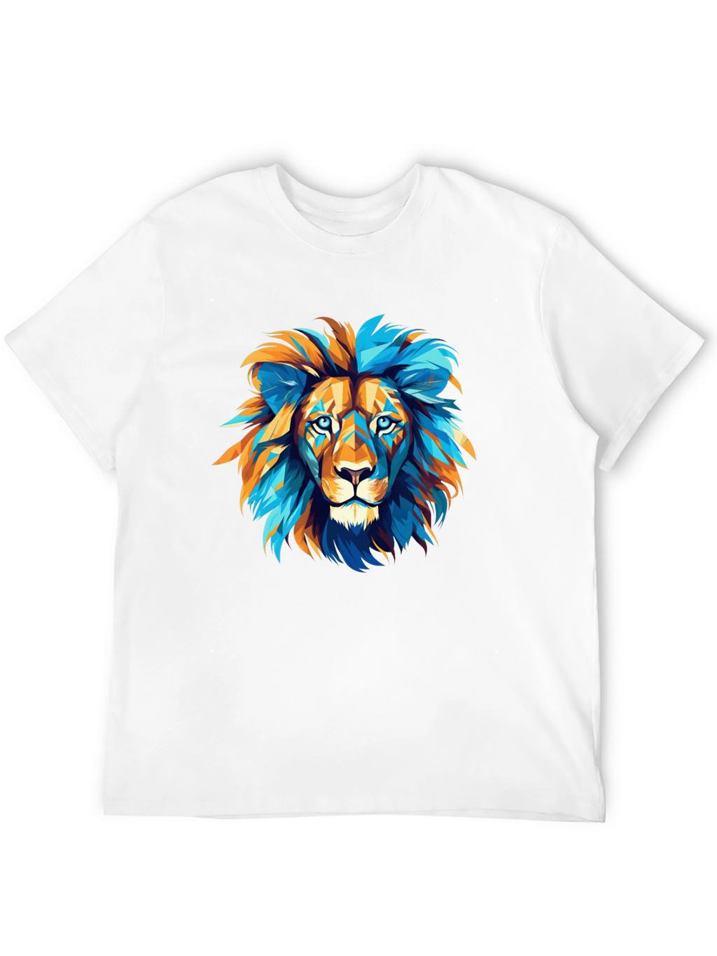 Geometric Lion Graphic Tee - Bold Style