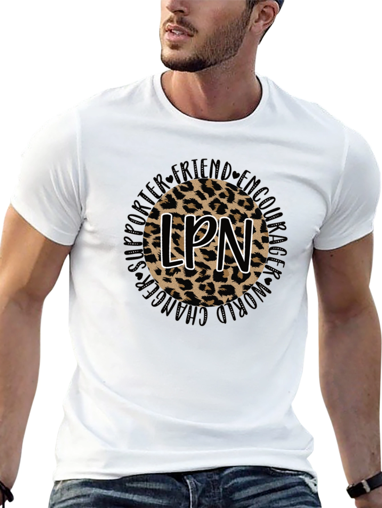 LPN Leopard Print Graphic T-Shirt