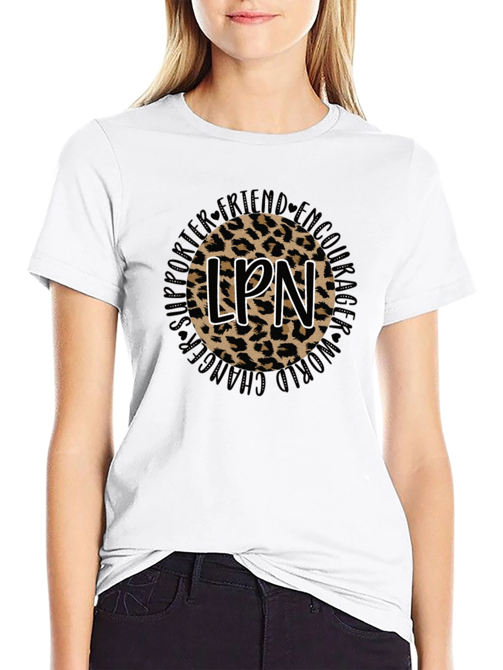 LPN Leopard Print Graphic T-Shirt