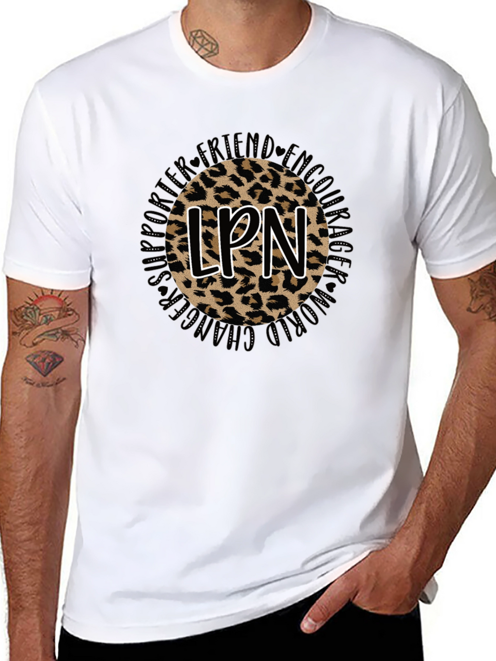LPN Leopard Print Graphic T-Shirt