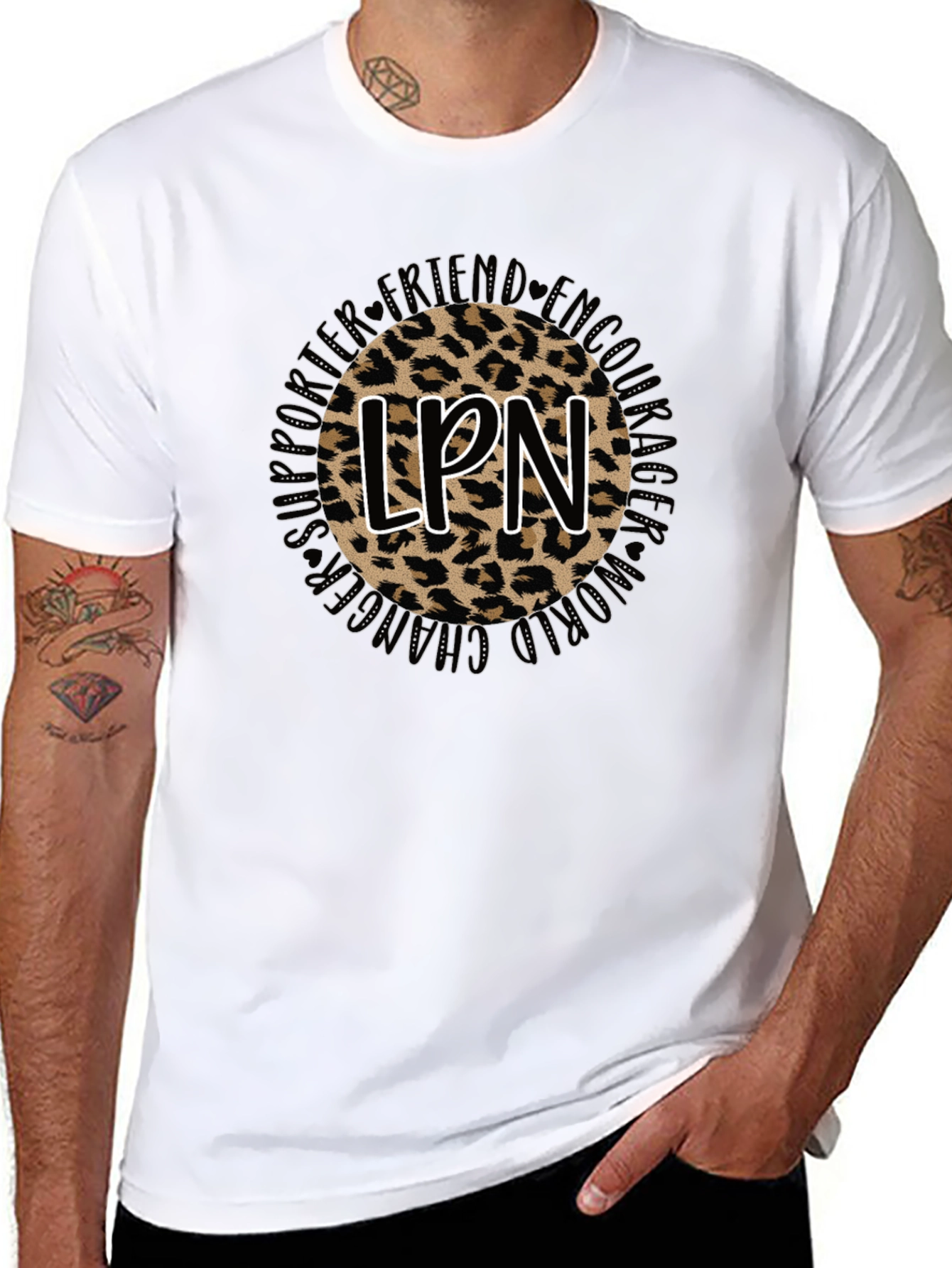 LPN Leopard Print Graphic T-Shirt