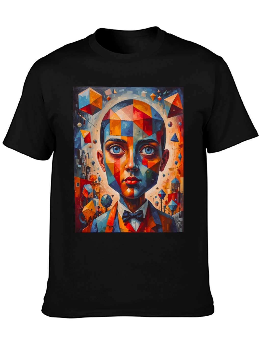 Abstract Geometric Portrait Graphic Tee