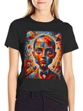 Abstract Geometric Portrait Graphic Tee