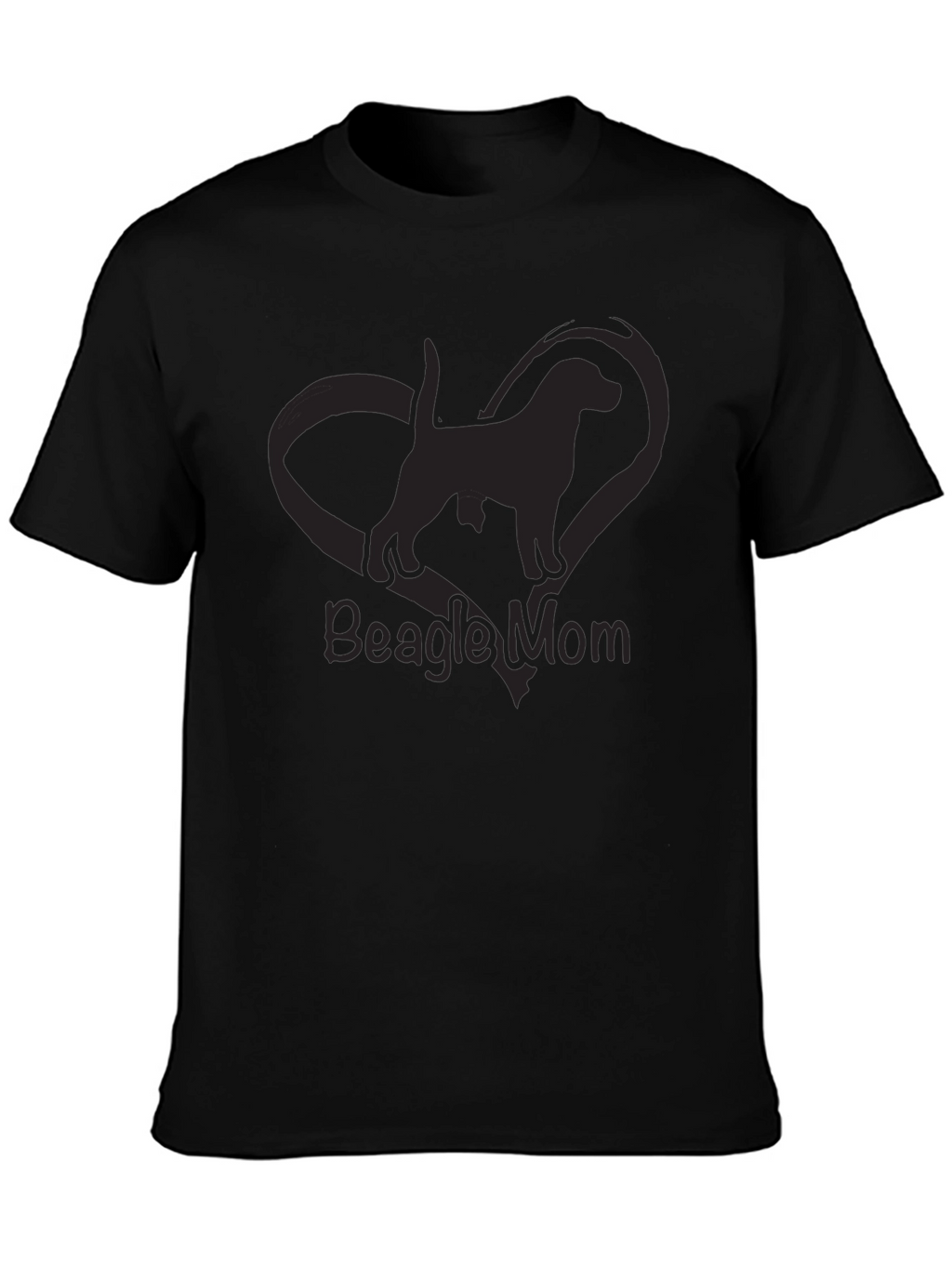 Beagle Mom Graphic Tee - Black Crewneck T-Shirt
